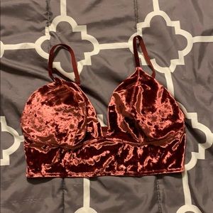 Red velvet bralette
